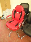 Global Furniture task chair in red.