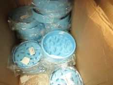 5x Blue pet bowls, all new.