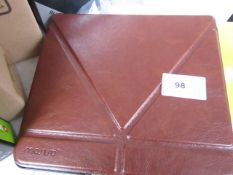 Brown Leather Tablet Case - Packaged.