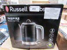 Russell Hobbs - Inspire Black Kettle 1L - Item Tested Working & Boxed.