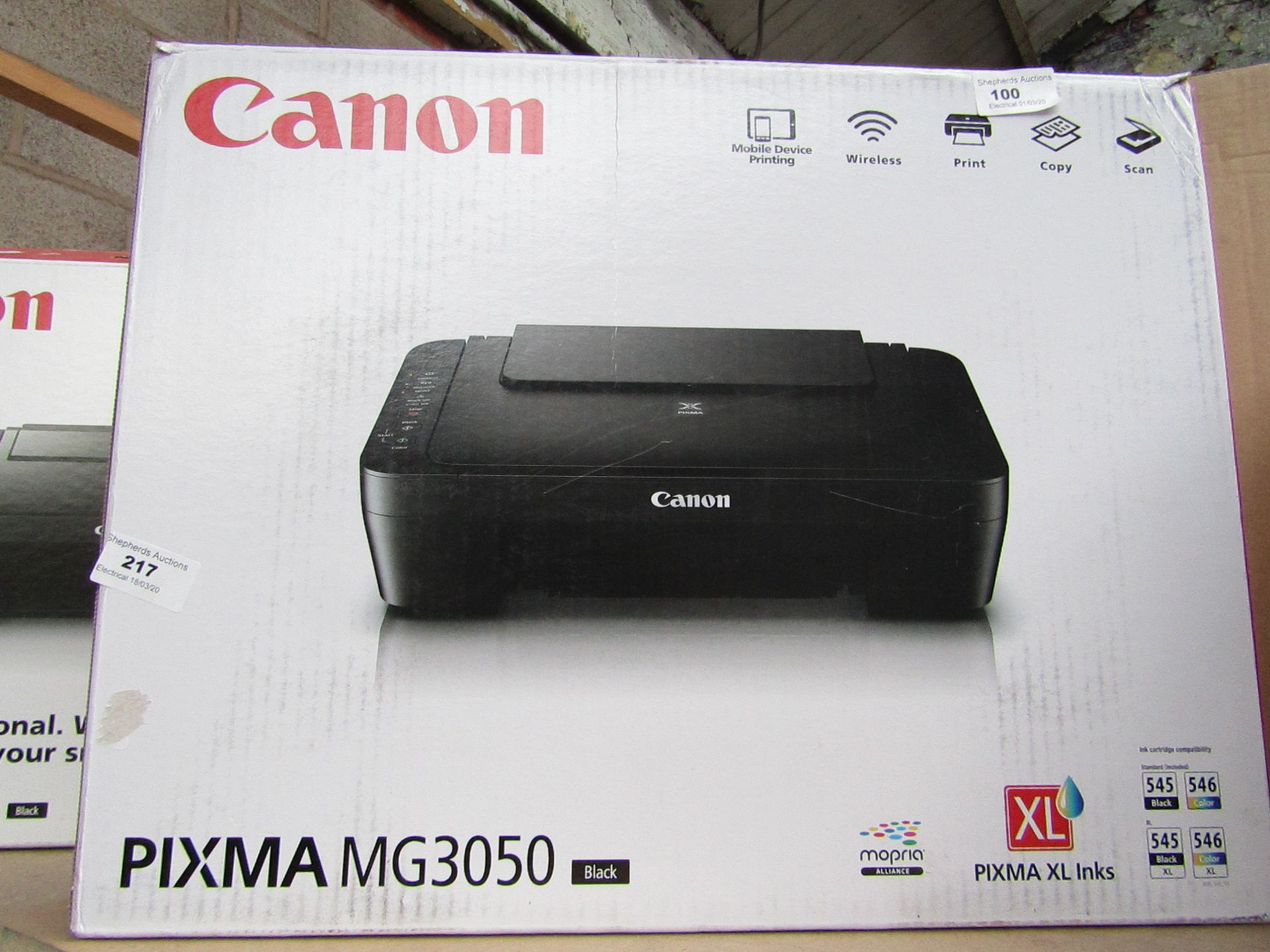 Canon Pixma MG3050 printer, Untested and Boxed.