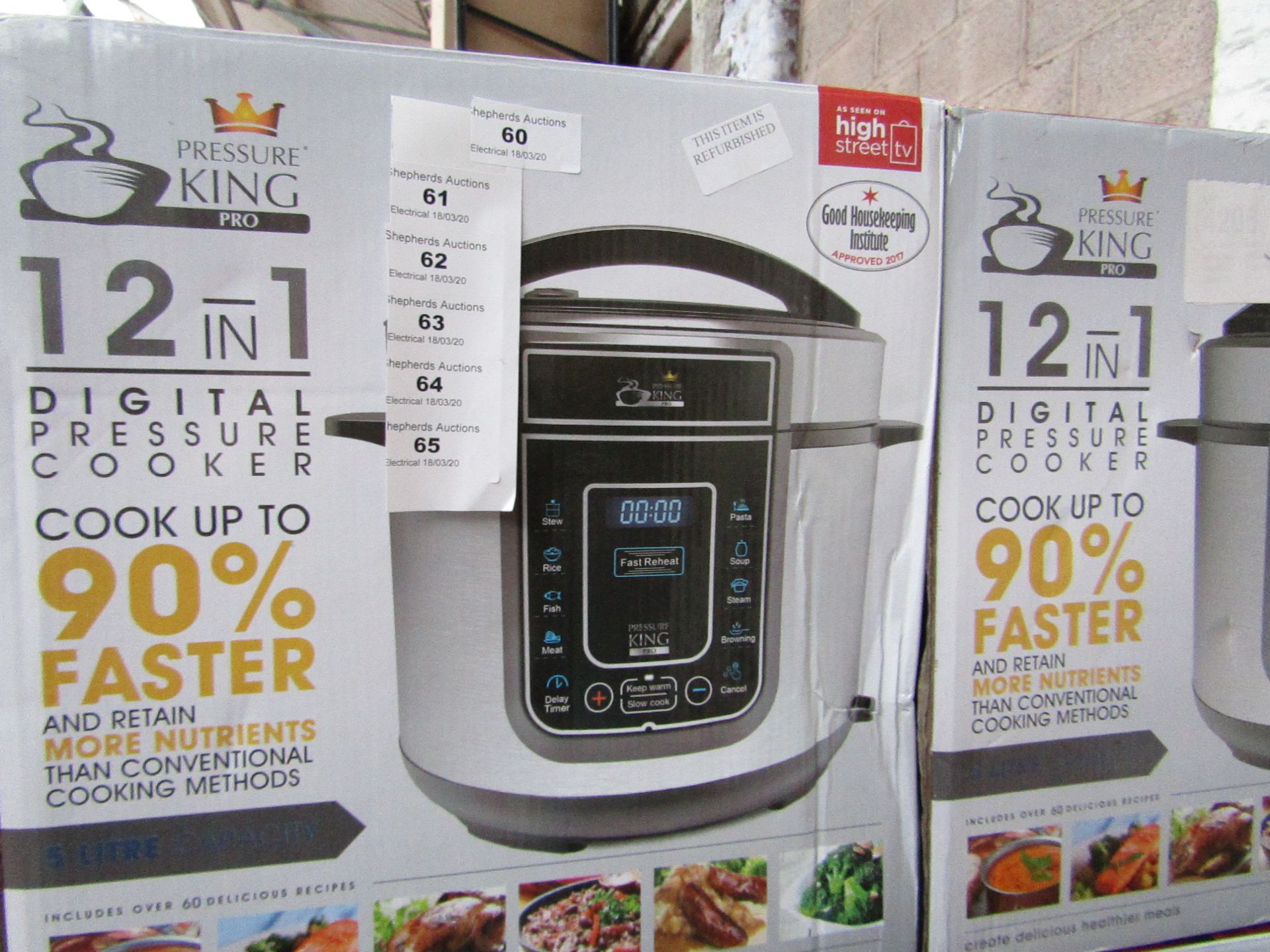 | 1X | PRESSURE KING PRO 12 IN 1 DIGITAL PRESSURE AND MULTI COOKER SILVER | REFURBISHED AND