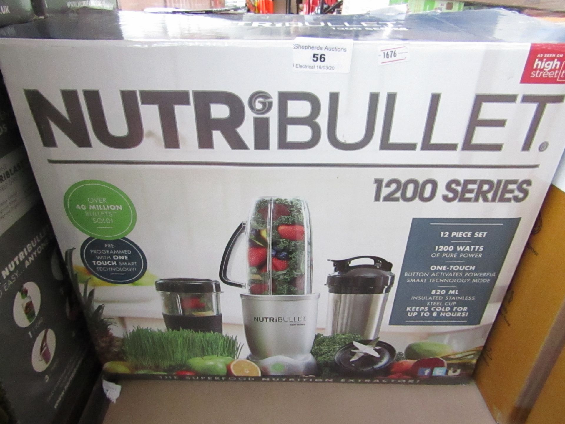 | 1x | NUTRIBULLET 1200 SERIES | REFURBISHED AND BOXED | NO ONLINE RE-SALE | SKU C5060191464758 |