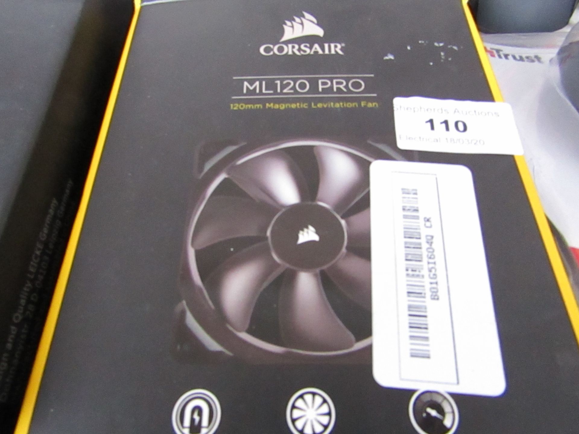 CORSAIR - ML120 PRO - 120mm Magnetic Levitation Fan - Untested and Boxed.