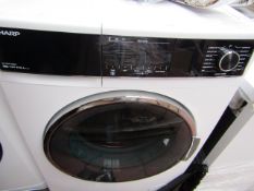 Sharp EFS-HFH9148W3 washing machine, powers on and spins.