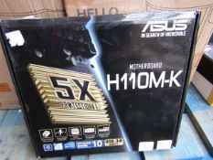 Asus H110M-K gaming motherboard, untested and boxed. RRP £60.00
