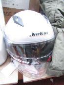 JIEKAI - Motor Bike Helmet - Silver - Looks New!