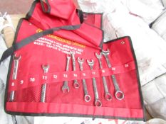 Heshang Tools 12 Piece chrome vanadium steel combination spanner set, new in carry roll.