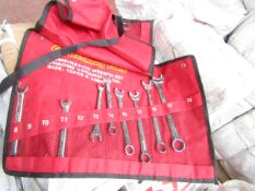 Heshang Tools 12 Piece chrome vanadium steel combination spanner set, new in carry roll.