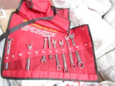 Heshang Tools 12 Piece chrome vanadium steel combination spanner set, new in carry roll.