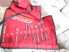 Heshang Tools 12 Piece chrome vanadium steel combination spanner set, new in carry roll.