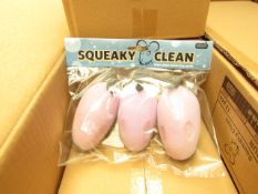 12x packs of 3 Squeaky Clean - Mice Scrubbers - All Packaged & Boxed.