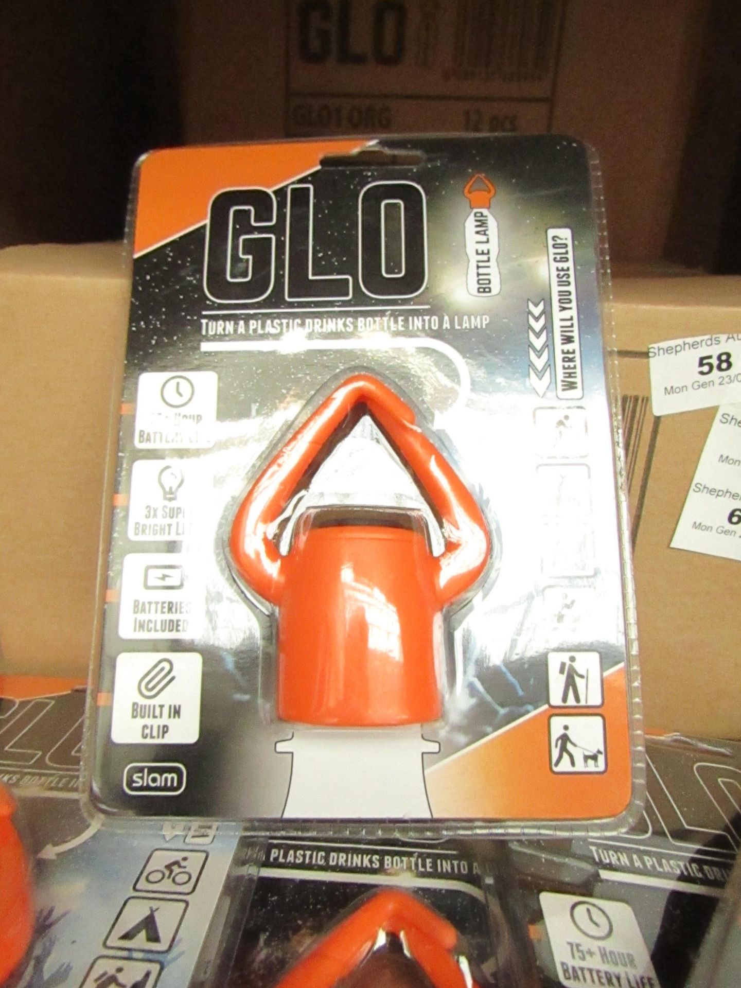 Box of 12 x Glo - Bottle Lamps(Orange) - RRP £12 each on Amazon All Packaged & Boxed.