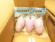 12x packs of 3 Squeaky Clean - Mice Scrubbers - All Packaged & Boxed.
