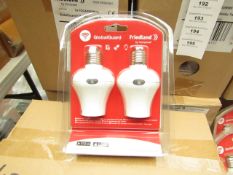 5x Packs of 2 Honeywell Global Guard WiFi screw bulbs, new and packaged.