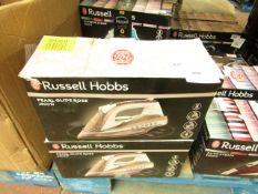 Russell Hobbs Pearl Glide Rose 2600w steam iron, unchecked and boxed.