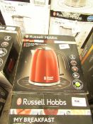 Russell Hobbs Colours Plus + kettle, untested and boxed.