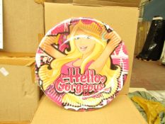 6x Packs of 6 Barbie paper plates, new and boxed.