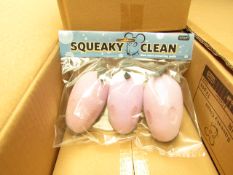 12x packs of 3 Squeaky Clean - Mice Scrubbers - All Packaged & Boxed.