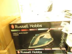 Russell Hobbs Light and Easy 2200w steam iron, unchecked and boxed.