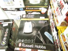 Russell Hobbs Orleans kettle, untested and boxed.