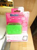 6x Electric Jelly speaker keyring, new and packaged.