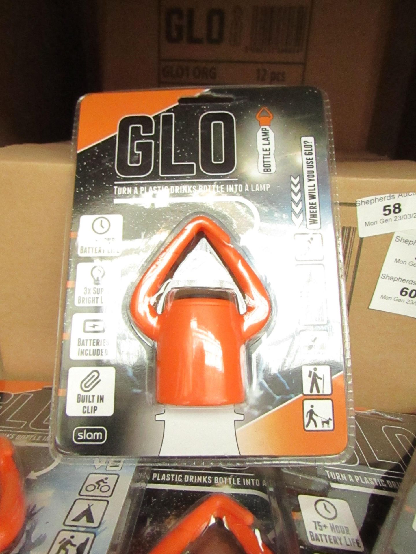 Box of 12 x Glo - Bottle Lamps(Orange) - RRP £12 each on Amazon All Packaged & Boxed.