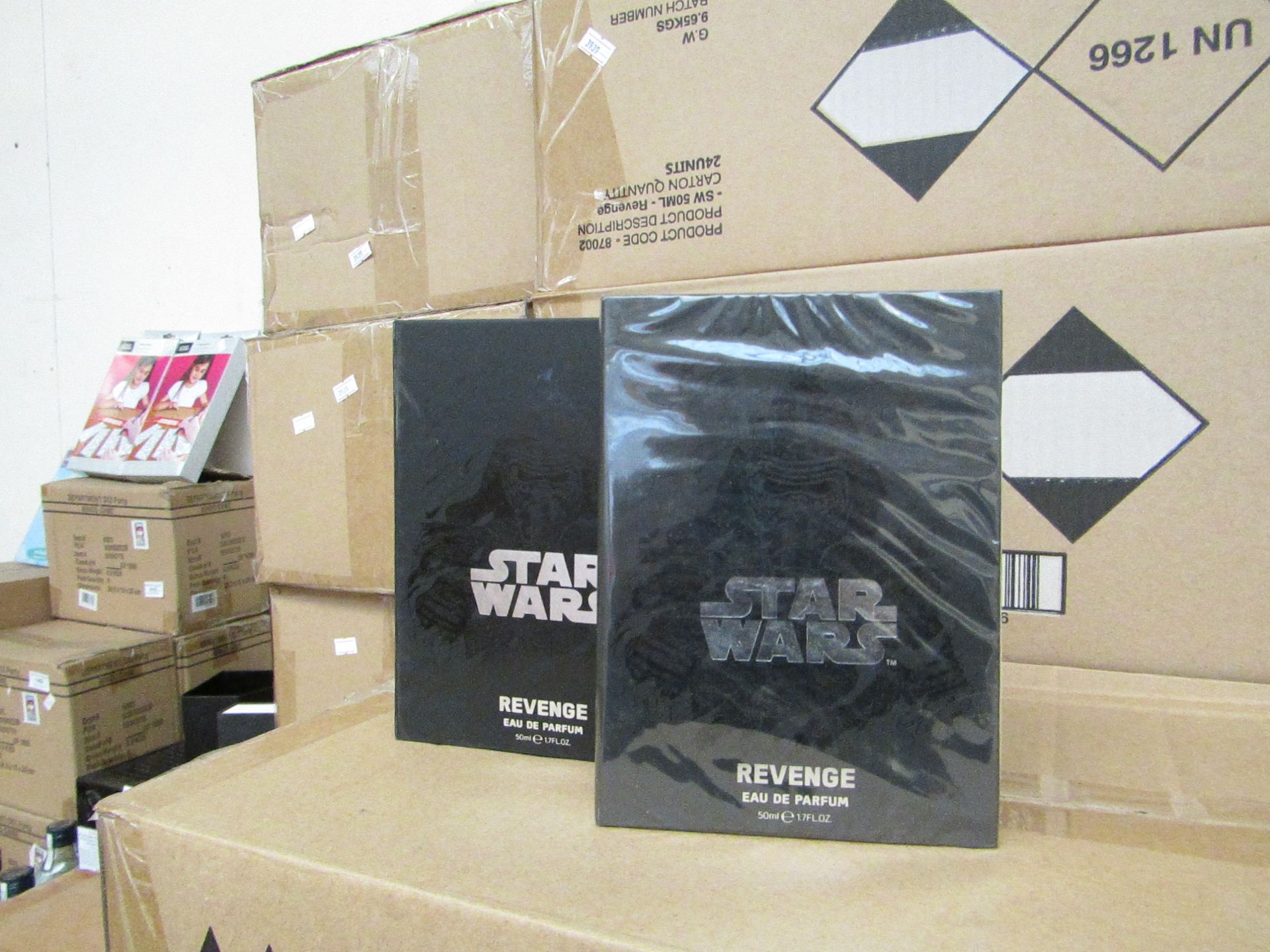 Box of 24x Star Wars Revenge 50ml Eau De Parfum, new and boxed.