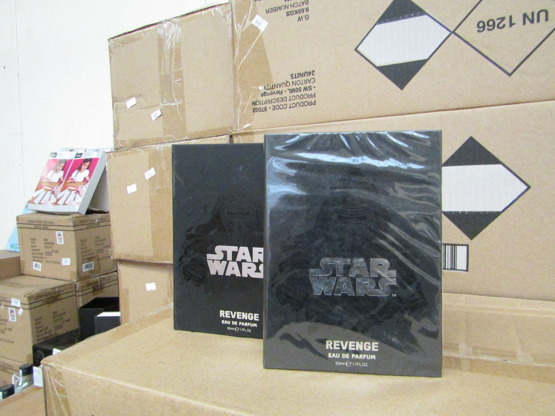 Box of 24x Star Wars Revenge 50ml Eau De Parfum, new and boxed.