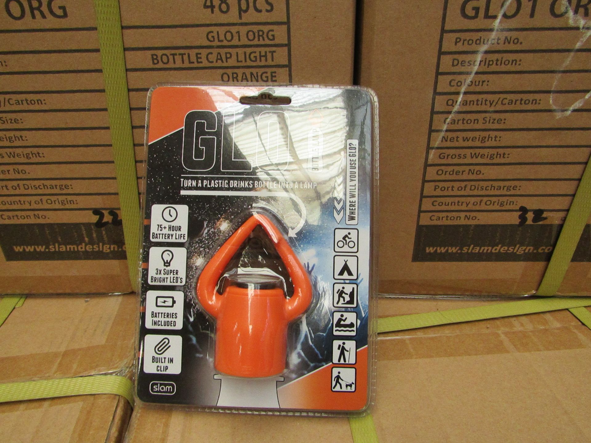 Box Of 48x GLO - Bottle Lamps - All Packaged & Boxed.