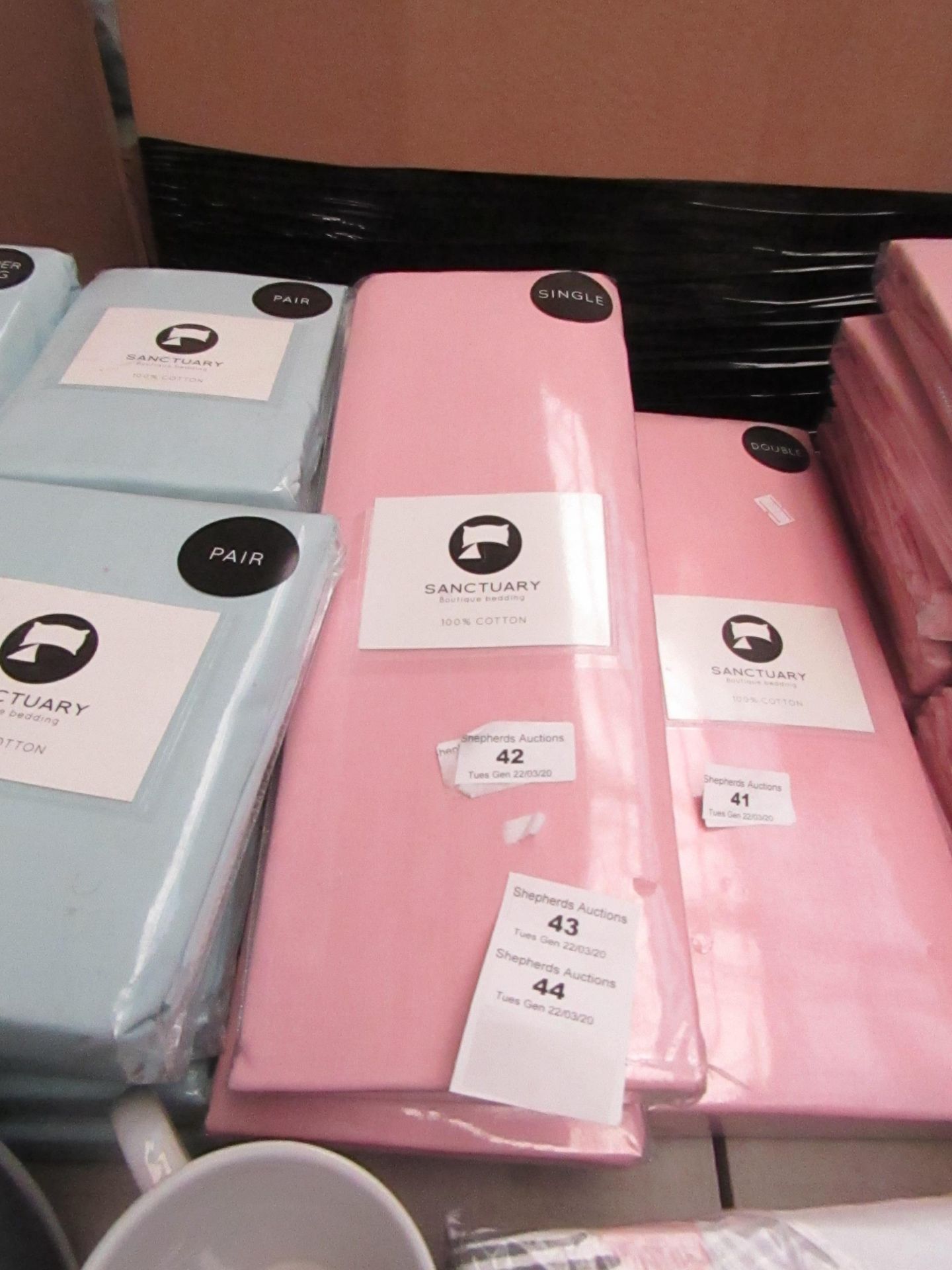 Sanctuary Boutique Bedding 100% Cotton - Fitted SINGLE Blush Pink Sheet - New & Packaged.