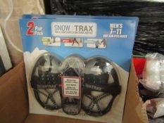 2x Snow Trax men's universal snow grips, size 6-11, new and packaged.