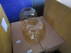 4x Amber gflass ceiling light shades, new