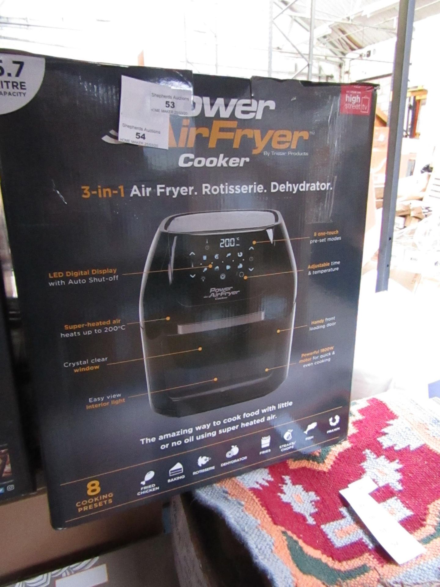 | POWER AIR FRYER COOKER 5.7L | REFURBISHED AND BOXED | NO ONLINE RE-SALE | SKU C5060541510937 | RRP