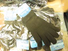 12 x pairs Mens Fresh Feel Black One Size Magic Gloves all new & package