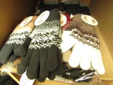 3 x Ladies Knitted Patterned Gloves with iTouch new with tags