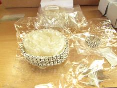 3 x Diamante Expanding Bracelet & Ring Sets new & packaged