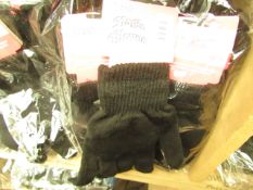 12 x pairs Ladies Fresh Feel Black One Size Magic Gloves all new & package