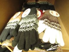 3 x Ladies Knitted Patterned Gloves with iTouch new with tags