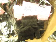 12 x pairs Ladies Fresh Feel Black One Size Magic Gloves all new & package