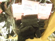12 x pairs Ladies Fresh Feel Black One Size Magic Gloves all new & package