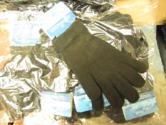 12 x pairs Mens Fresh Feel Black One Size Magic Gloves all new & package