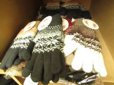 3 x Ladies Knitted Patterned Gloves with iTouch new with tags