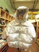 Girls Silver Padded Jacket size 120 new with tag