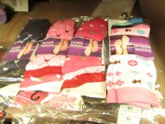 12 X Pairs of Ladies Design Socks size 4-7 new in packaging (see image for design)