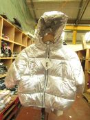 Girls Silver Padded Jacket size 140 new with tag