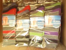 12 X Pairs of Mens Design Socks size 6-11 new in packaging (see image for design)