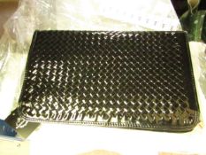 Queendom Black Large Clutch Handbag new