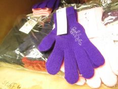 12 x Pairs of Accessories Ladies Gloves with Diamante Design various colours, RRP £9.99 each new and