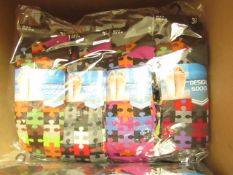 12 X Pairs of Mens Design Socks size 6-11 new in packaging (see image for design)